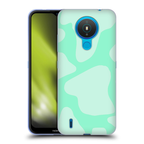 Grace Illustration Cow Prints Mint Green Soft Gel Case for Nokia 1.4