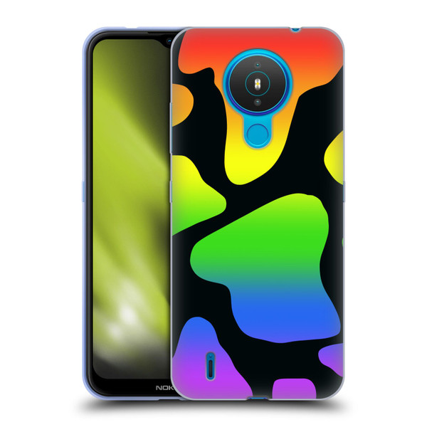 Grace Illustration Cow Prints Rainbow Soft Gel Case for Nokia 1.4