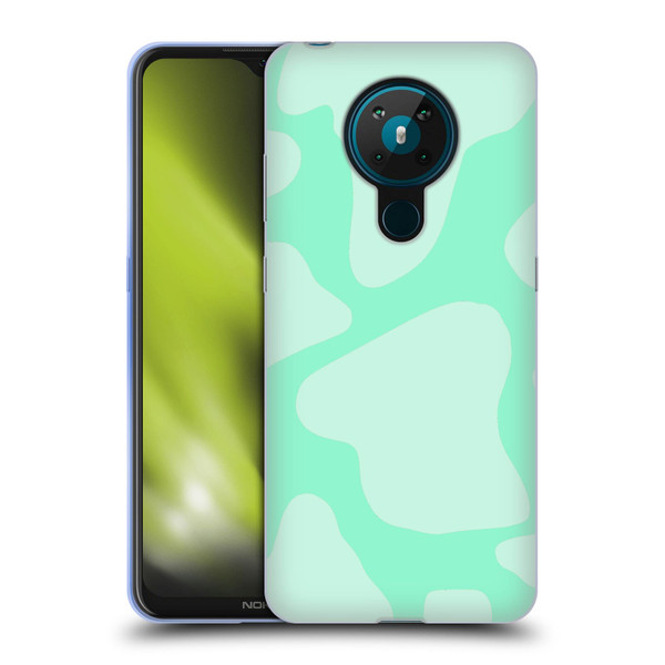 Grace Illustration Cow Prints Mint Green Soft Gel Case for Nokia 5.3