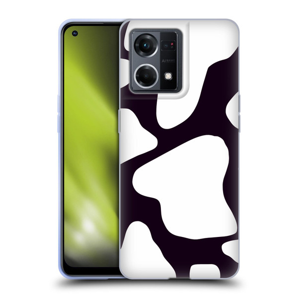 Grace Illustration Cow Prints Black And White Soft Gel Case for OPPO Reno8 4G