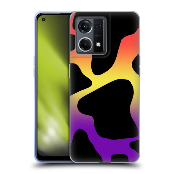 Grace Illustration Cow Prints Sunset Soft Gel Case for OPPO Reno8 4G