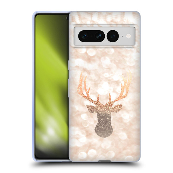 Monika Strigel Champagne Gold Deer Soft Gel Case for Google Pixel 7 Pro