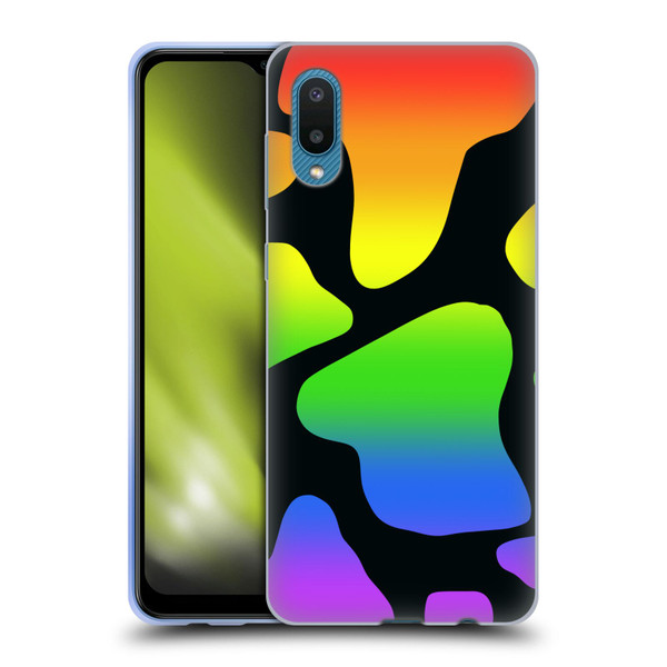Grace Illustration Cow Prints Rainbow Soft Gel Case for Samsung Galaxy A02/M02 (2021)