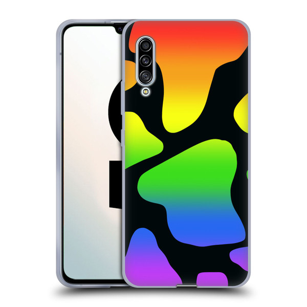 Grace Illustration Cow Prints Rainbow Soft Gel Case for Samsung Galaxy A90 5G (2019)