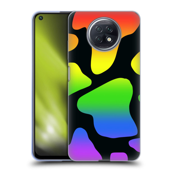 Grace Illustration Cow Prints Rainbow Soft Gel Case for Xiaomi Redmi Note 9T 5G