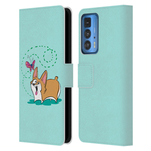 Grace Illustration Dogs Corgi Leather Book Wallet Case Cover For Motorola Edge 20 Pro