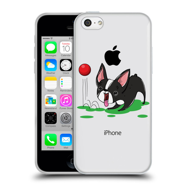 Grace Illustration Dogs Boston Terrier Soft Gel Case for Apple iPhone 5c