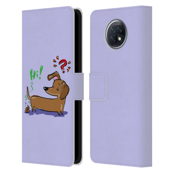 Grace Illustration Dogs Dachshund Leather Book Wallet Case Cover For Xiaomi Redmi Note 9T 5G