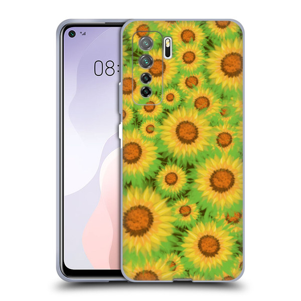 Grace Illustration Lovely Floral Sunflower Soft Gel Case for Huawei Nova 7 SE/P40 Lite 5G