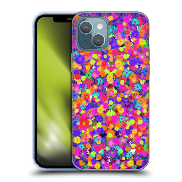 Grace Illustration Lovely Floral Daisies Soft Gel Case for Apple iPhone 13