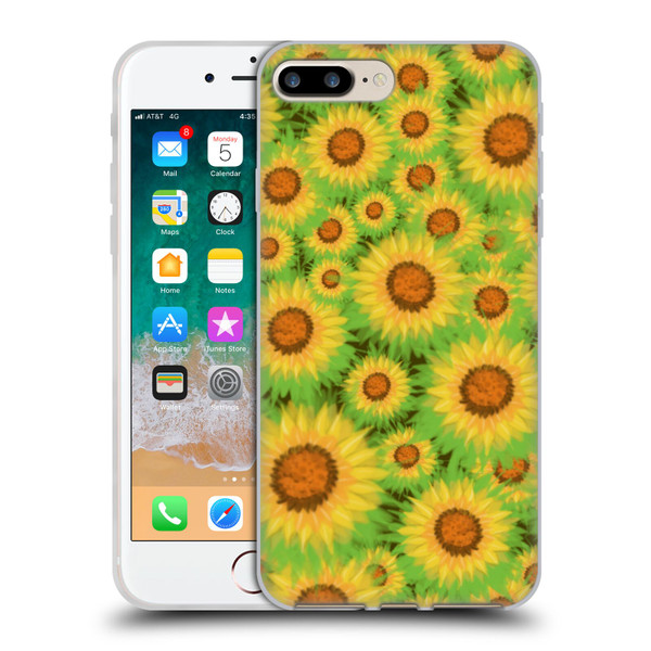 Grace Illustration Lovely Floral Sunflower Soft Gel Case for Apple iPhone 7 Plus / iPhone 8 Plus