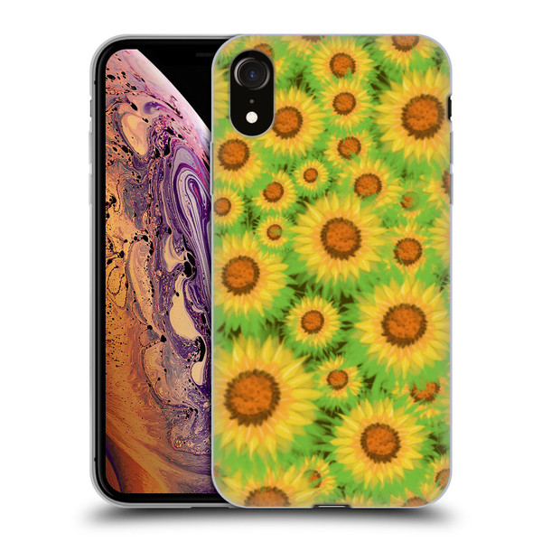 Grace Illustration Lovely Floral Sunflower Soft Gel Case for Apple iPhone XR