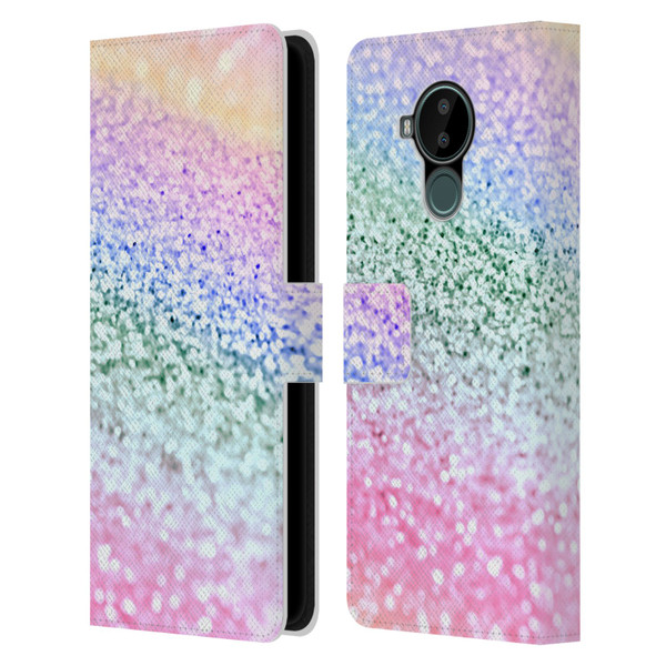 Monika Strigel Glitter Collection Unircorn Rainbow Leather Book Wallet Case Cover For Nokia C30