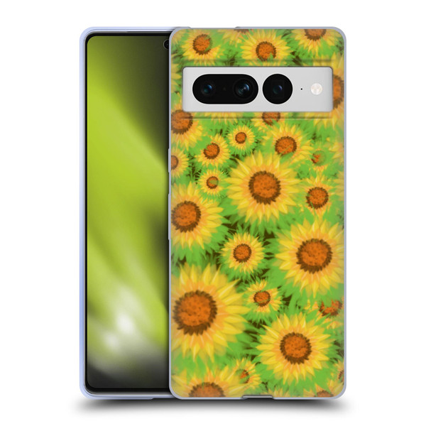 Grace Illustration Lovely Floral Sunflower Soft Gel Case for Google Pixel 7 Pro