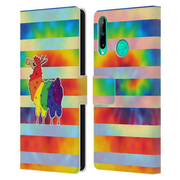 Grace Illustration Llama Pride Leather Book Wallet Case Cover For Huawei P40 lite E
