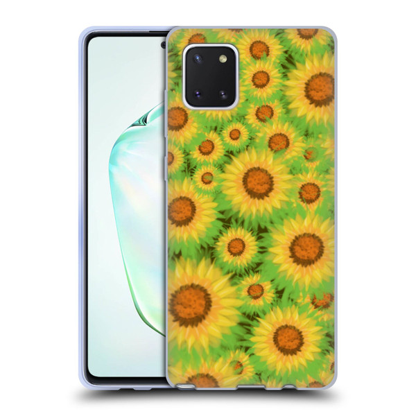 Grace Illustration Lovely Floral Sunflower Soft Gel Case for Samsung Galaxy Note10 Lite