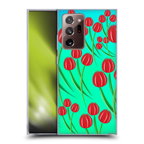 Grace Illustration Lovely Floral Red Tulips Soft Gel Case for Samsung Galaxy Note20 Ultra / 5G