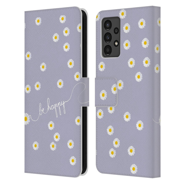 Monika Strigel Happy Daisy Lavender Leather Book Wallet Case Cover For Samsung Galaxy A13 (2022)