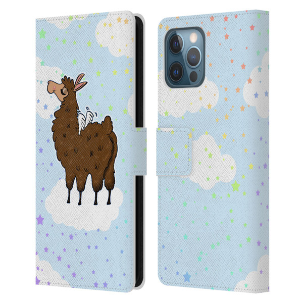 Grace Illustration Llama Pegasus Leather Book Wallet Case Cover For Apple iPhone 12 Pro Max