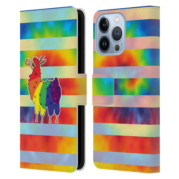 Grace Illustration Llama Pride Leather Book Wallet Case Cover For Apple iPhone 13 Pro