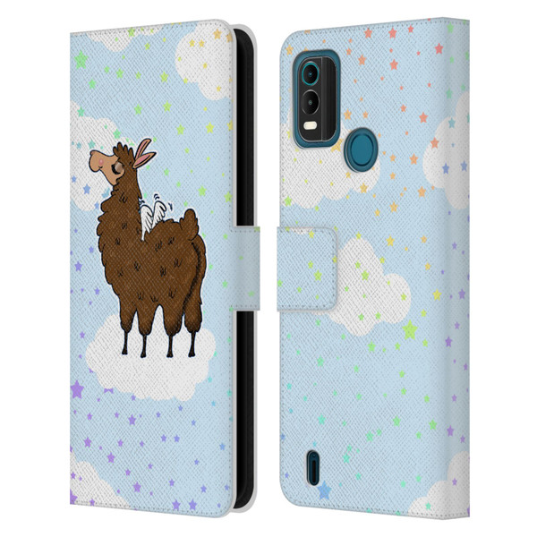 Grace Illustration Llama Pegasus Leather Book Wallet Case Cover For Nokia G11 Plus