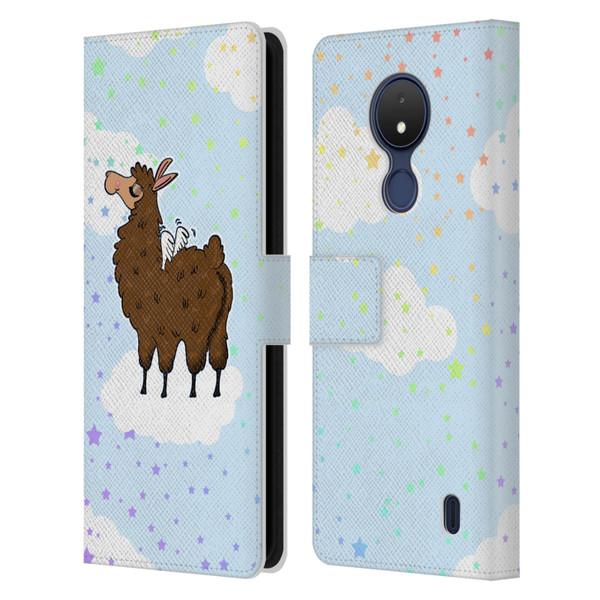 Grace Illustration Llama Pegasus Leather Book Wallet Case Cover For Nokia C21