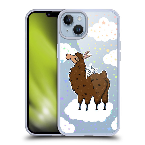 Grace Illustration Llama Pegasus Soft Gel Case for Apple iPhone 14 Plus & MagSafe