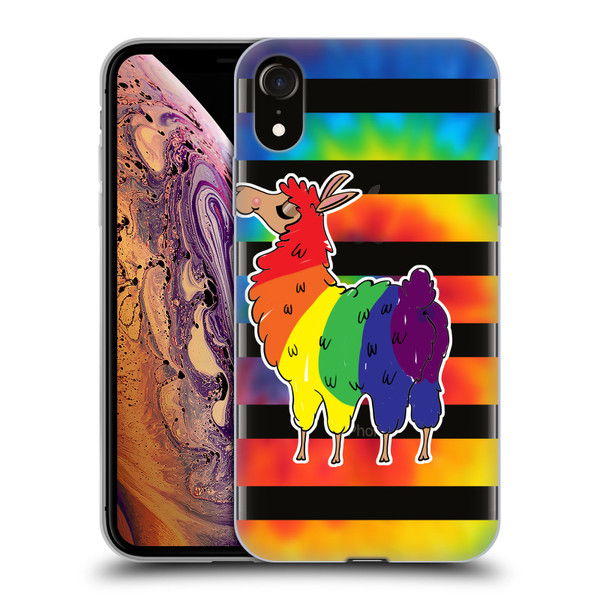 Grace Illustration Llama Pride Soft Gel Case for Apple iPhone XR