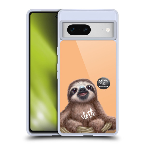 Animal Club International Faces Sloth Soft Gel Case for Google Pixel 7
