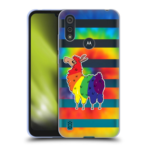 Grace Illustration Llama Pride Soft Gel Case for Motorola Moto E6s (2020)