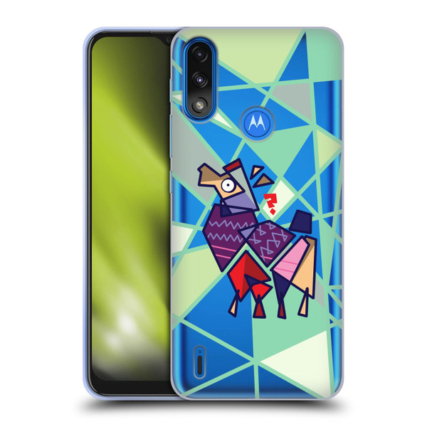 Grace Illustration Llama Cubist Soft Gel Case for Motorola Moto E7 Power / Moto E7i Power