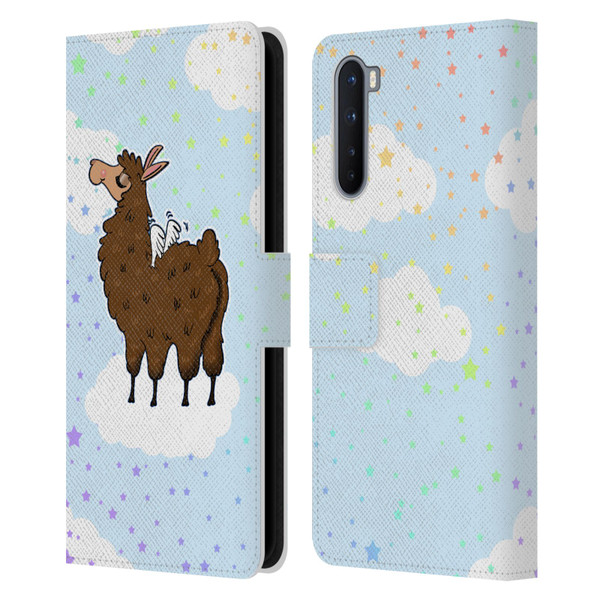 Grace Illustration Llama Pegasus Leather Book Wallet Case Cover For OnePlus Nord 5G