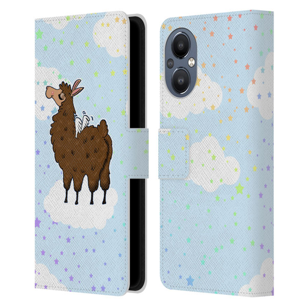 Grace Illustration Llama Pegasus Leather Book Wallet Case Cover For OnePlus Nord N20 5G