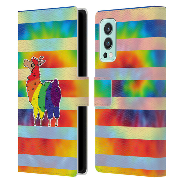 Grace Illustration Llama Pride Leather Book Wallet Case Cover For OnePlus Nord 2 5G