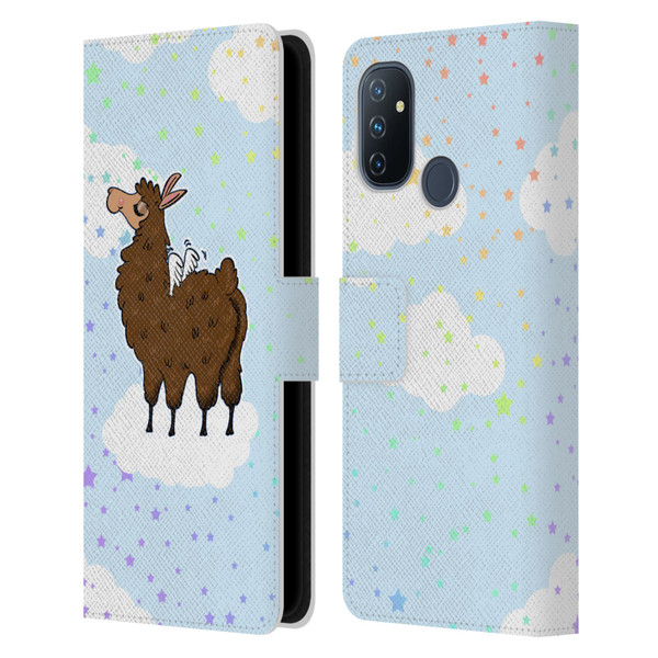 Grace Illustration Llama Pegasus Leather Book Wallet Case Cover For OnePlus Nord N100