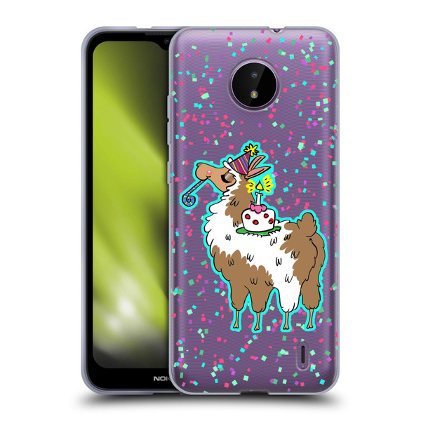 Grace Illustration Llama Birthday Soft Gel Case for Nokia C10 / C20