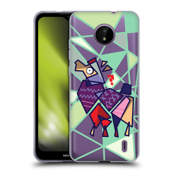 Grace Illustration Llama Cubist Soft Gel Case for Nokia C10 / C20