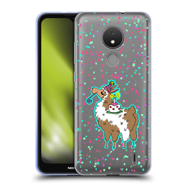 Grace Illustration Llama Birthday Soft Gel Case for Nokia C21