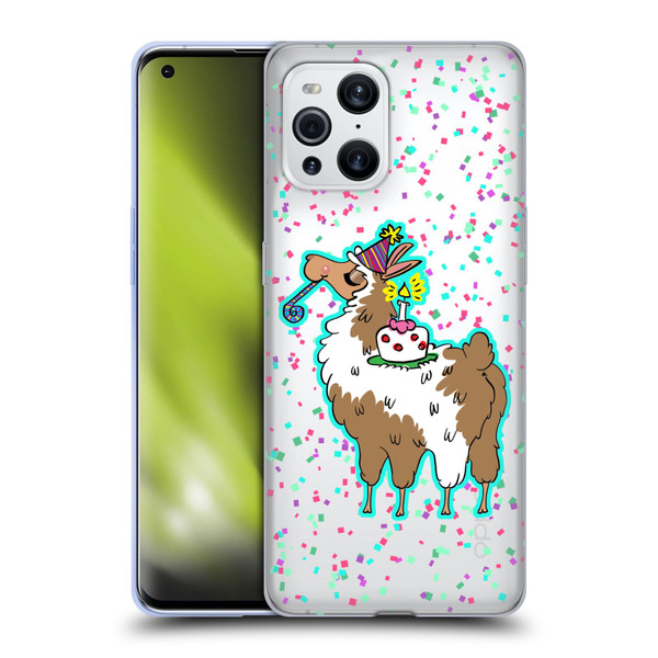 Grace Illustration Llama Birthday Soft Gel Case for OPPO Find X3 / Pro