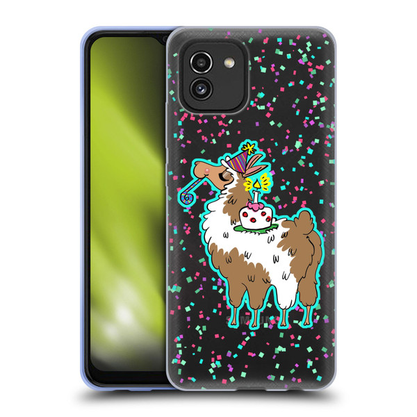 Grace Illustration Llama Birthday Soft Gel Case for Samsung Galaxy A03 (2021)