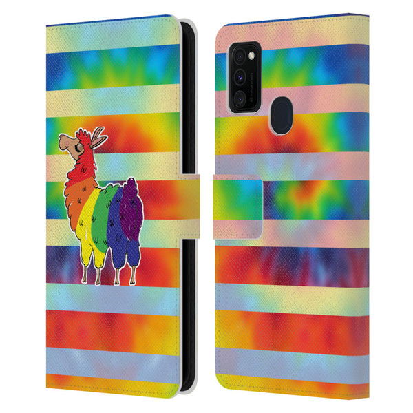Grace Illustration Llama Pride Leather Book Wallet Case Cover For Samsung Galaxy M30s (2019)/M21 (2020)