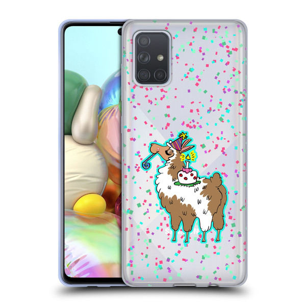 Grace Illustration Llama Birthday Soft Gel Case for Samsung Galaxy A71 (2019)