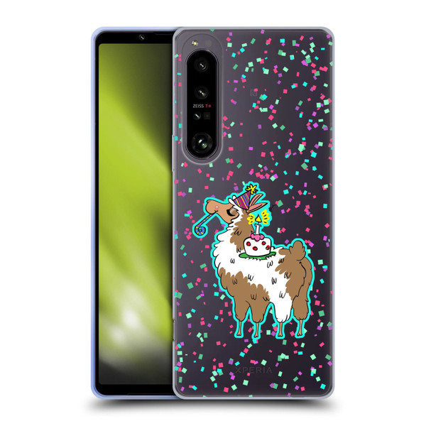 Grace Illustration Llama Birthday Soft Gel Case for Sony Xperia 1 IV