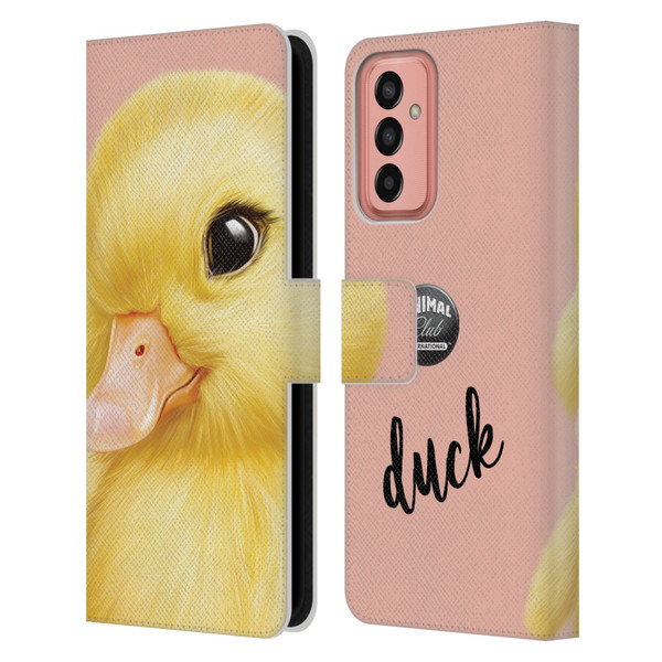 Animal Club International Faces Duck Leather Book Wallet Case Cover For Samsung Galaxy M13 (2022)