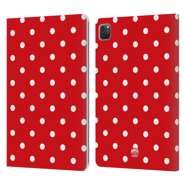 Animal Club International Patterns Polka Dots Red Leather Book Wallet Case Cover For Apple iPad Pro 11 2020 / 2021 / 2022