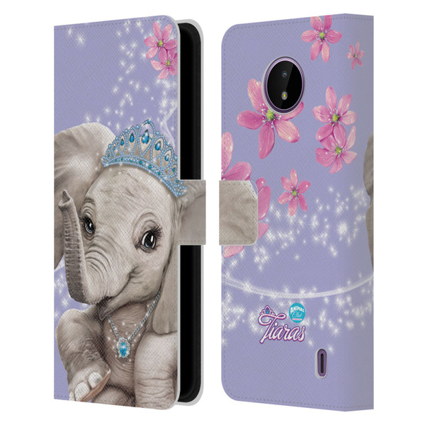 Animal Club International Royal Faces Elephant Leather Book Wallet Case Cover For Nokia C10 / C20