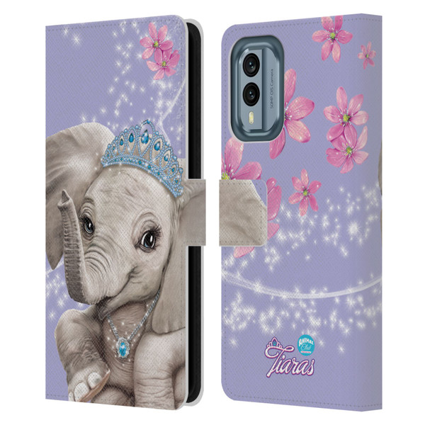 Animal Club International Royal Faces Elephant Leather Book Wallet Case Cover For Nokia X30