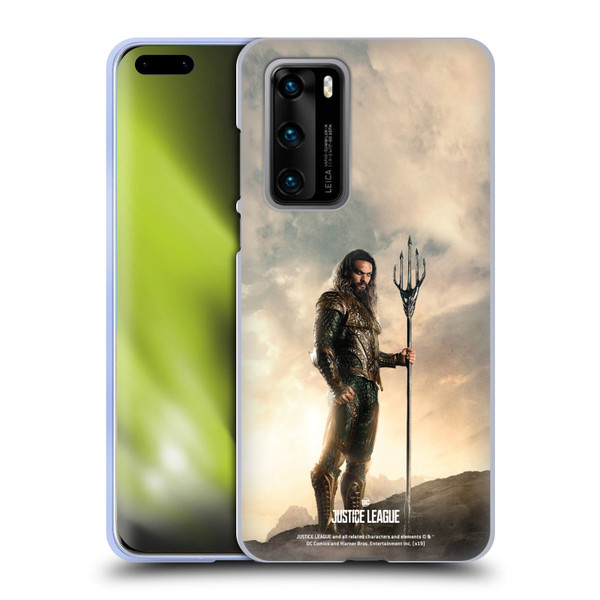 Justice League Movie Character Posters Aquaman Soft Gel Case for Huawei P40 5G
