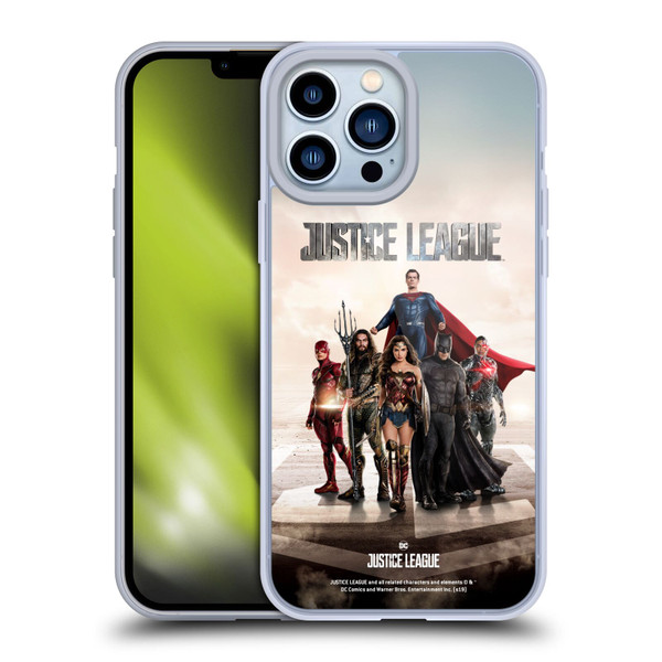 Justice League Movie Character Posters Group Soft Gel Case for Apple iPhone 13 Pro Max