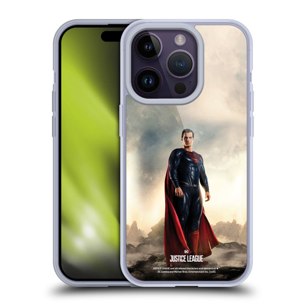 Justice League Movie Character Posters Superman Soft Gel Case for Apple iPhone 14 Pro